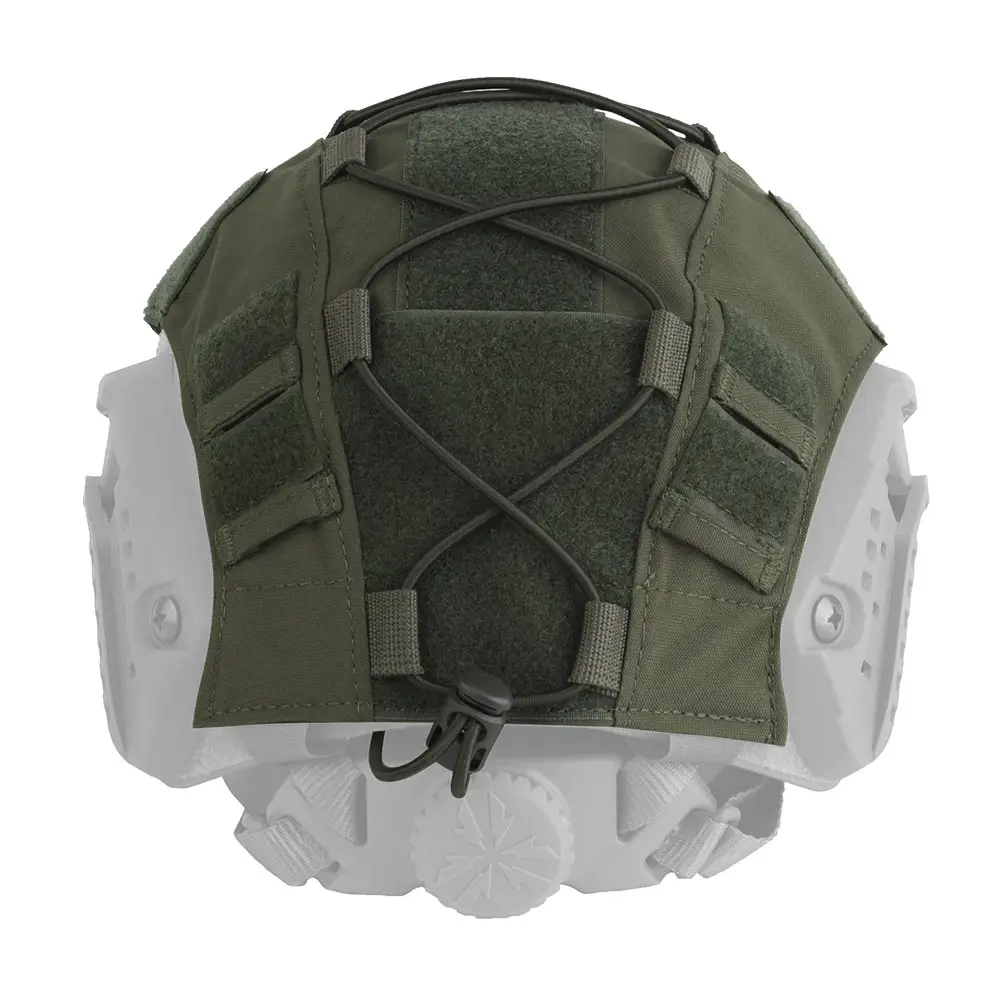 Cubierta táctica para casco rápido, cubierta para casco de camuflaje múltiple para Airsoft, Paintball, caza, tiro, tela para casco de corte alto con cordón elástico - imagen 4