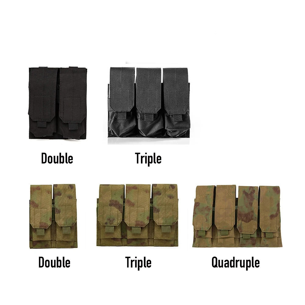 Bolsas tácticas Molle Triple para revistas, bolsa Mag de disparo Triple, bolsa de Paintball para juego de guerra, equipo para M14 Ak47 - imagen 2