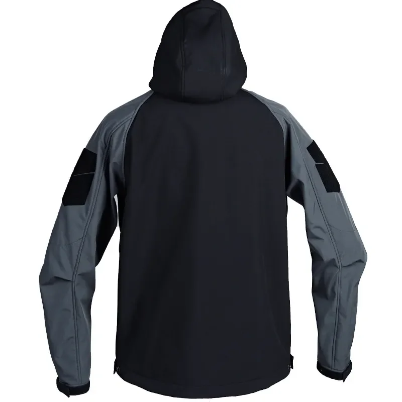 Chaqueta táctica para exteriores para hombre, abrigo de caza de concha suave, impermeable, forro polar, Airsoft, cálido, cortavientos con capucha - imagen 5