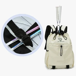 Mochila para raquetas de tenis y bádminton, bolsa grande con cordón para entrenamiento de Yoga y deportes al aire libre, bolsa de almacenamiento para viajes universitarios y portátiles
