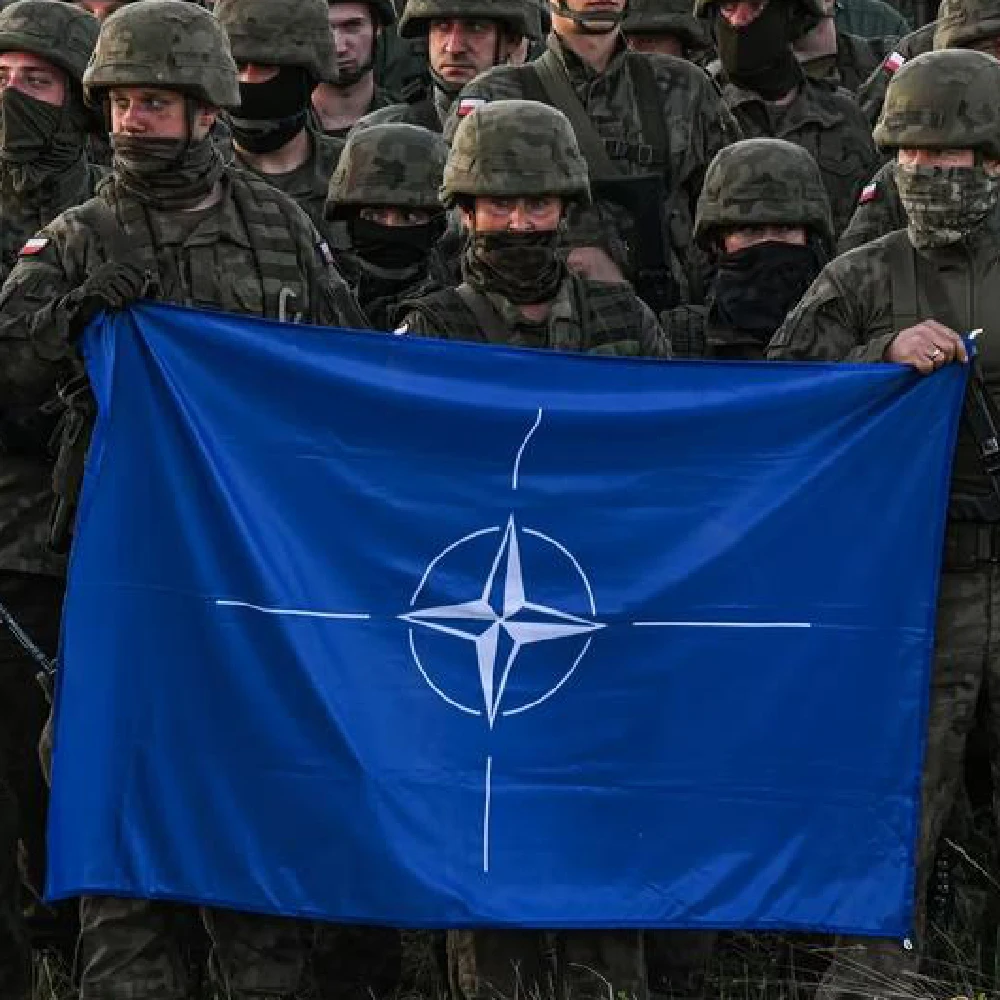 FLAGLINK Bandera NATO de organización del tratado del Atlántico Norte de 90x150 CM para decoración