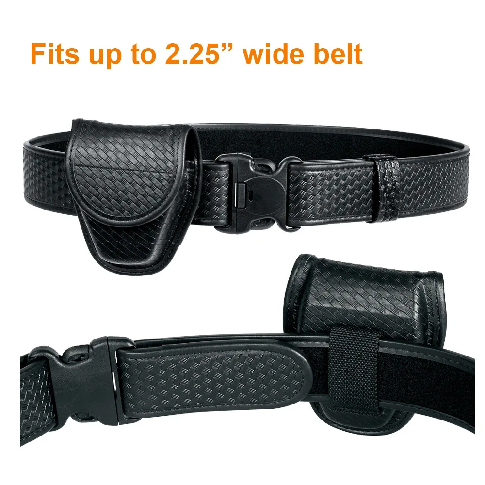 Funda para esposas dobles de 2..25 ", bolsa táctica con broche oculto para aplicación de la ley, bolsa para esposas dobles estándar con lazo para cinturón