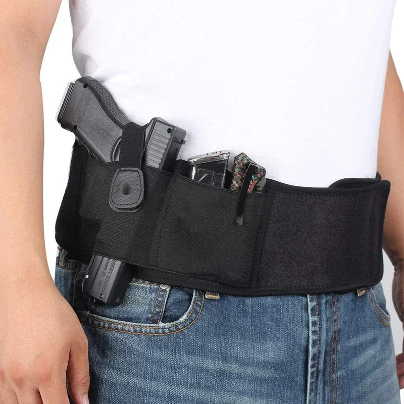Funda táctica para pistola de vientre, cinturón Invisible, bolsa de transporte oculta, faja elástica, funda para pistola de cintura para revista de caza G17 G19 - imagen 2
