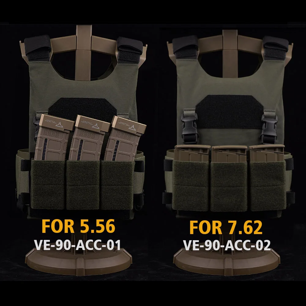 Bolsa Triple para revistas 5,56/7,62 para chaleco táctico LV119/HSP/Scarab con hebilla de tamaño 2,5 CM bolsas Airsoft Mag