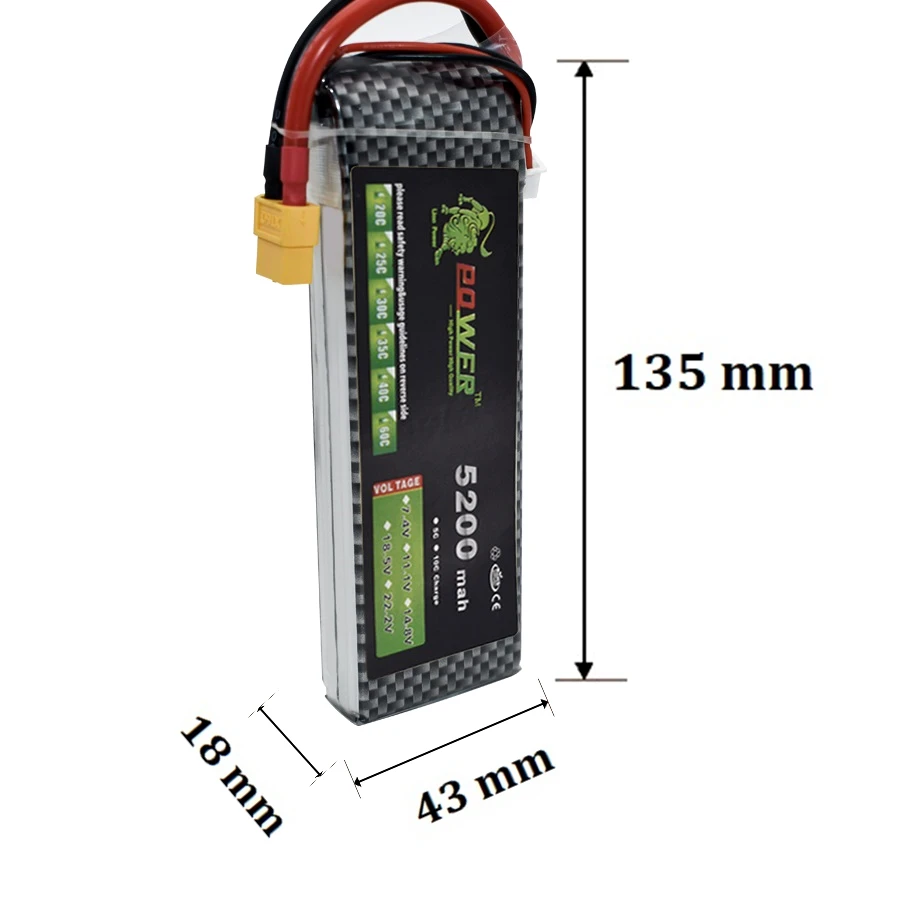 7,4 v 5200mAh Lipo batería 2s Compatible RC helicóptero avión Drone 2S 7,4 V batería con enchufe T XT60 XT90 para piezas de coche RC - imagen 2