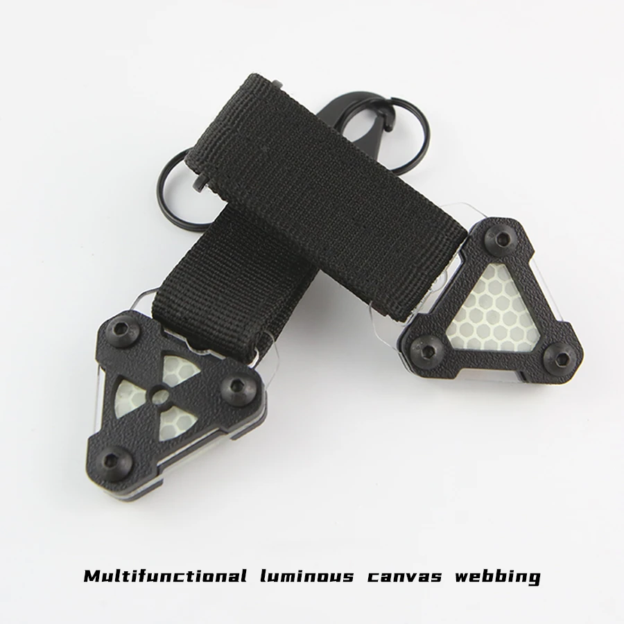 Colgante de correa Molle triangular luminoso para mochila de ordenador, cordón de extensión, accesorios de bolsa al aire libre, tarjeta reflectante, DIY - imagen 3