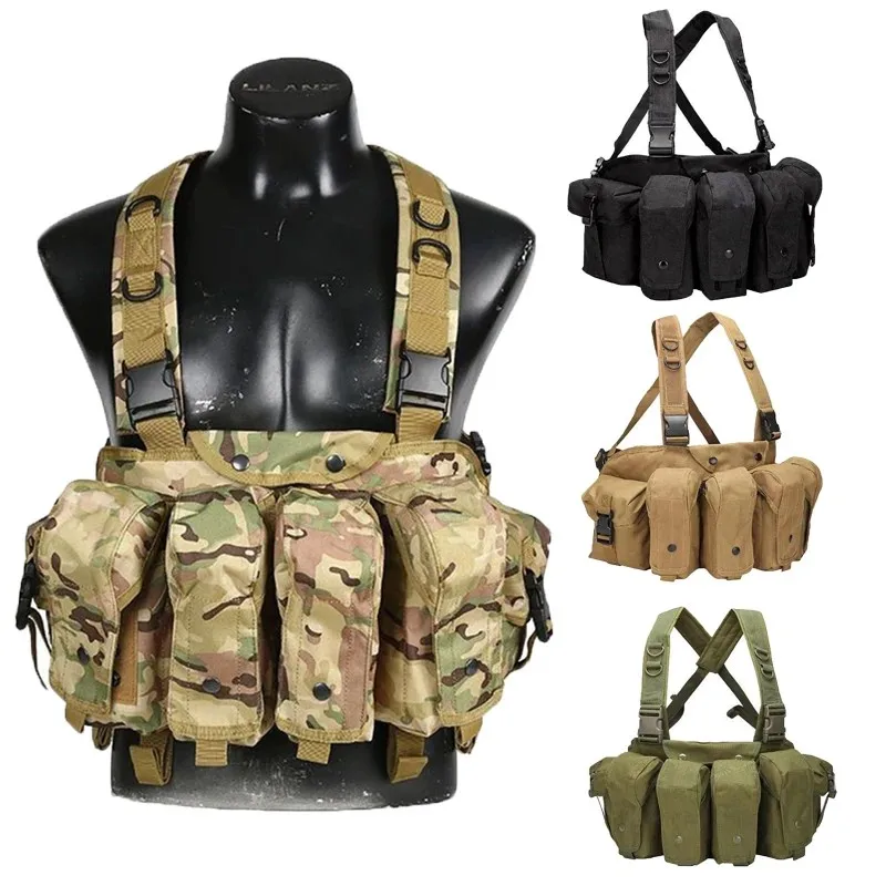 Chaleco táctico militar AK Multicam-MOLLE, aparejo de pecho de munición para revista AR AK47, combate, Airsoft CS, caza, tiro, acceso al aire libre