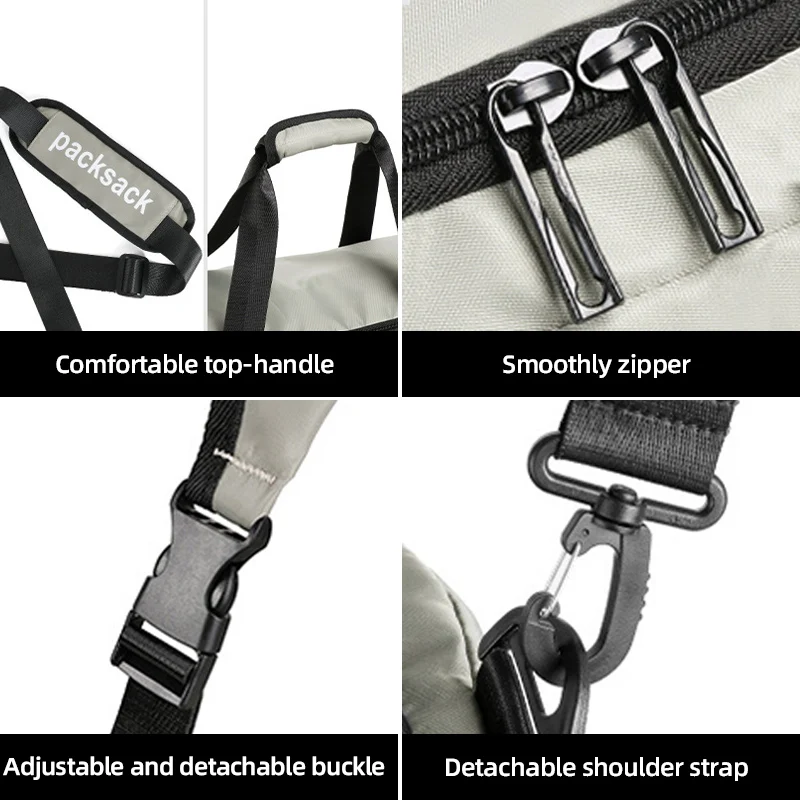 Bolsa de viaje de gran capacidad, compartimento para zapatos, bolsos cruzados multifuncionales para acampar, Fitness, entrenamiento de gimnasia, bolso deportivo para Yoga - imagen 5