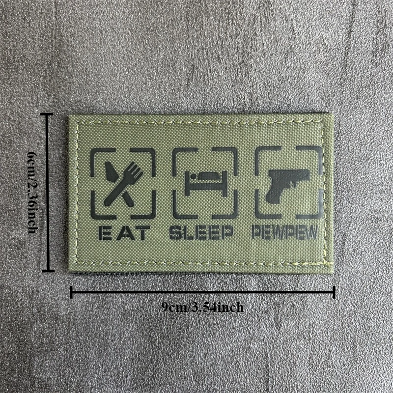 Insignia de moral táctica "EAT SLEEP PEWPEW", parche impreso con corte láser para ropa, gancho, bucle, parches militares, pegatinas para mochila - imagen 5