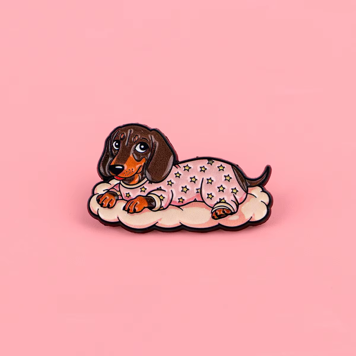 Pin esmaltado perro salchicha – Broche metálico para solapa o mochila - imagen 3