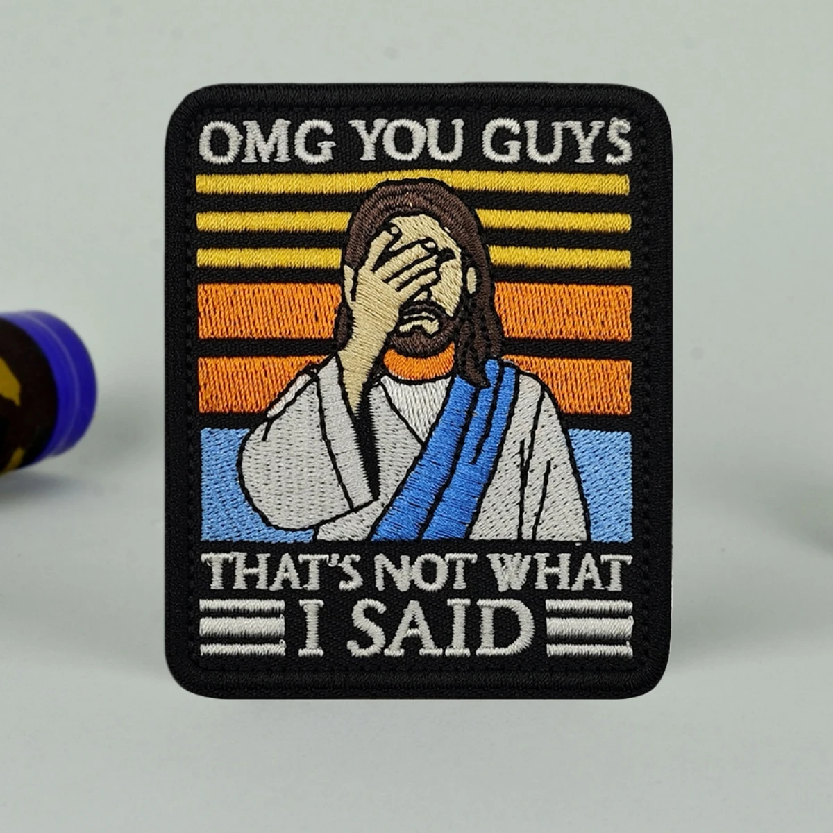 "Omg You Guys", no es lo que me dijo, insignia de moral divertida, parches de gancho y bucle bordados, pegatina para mochila del ejército militar táctico