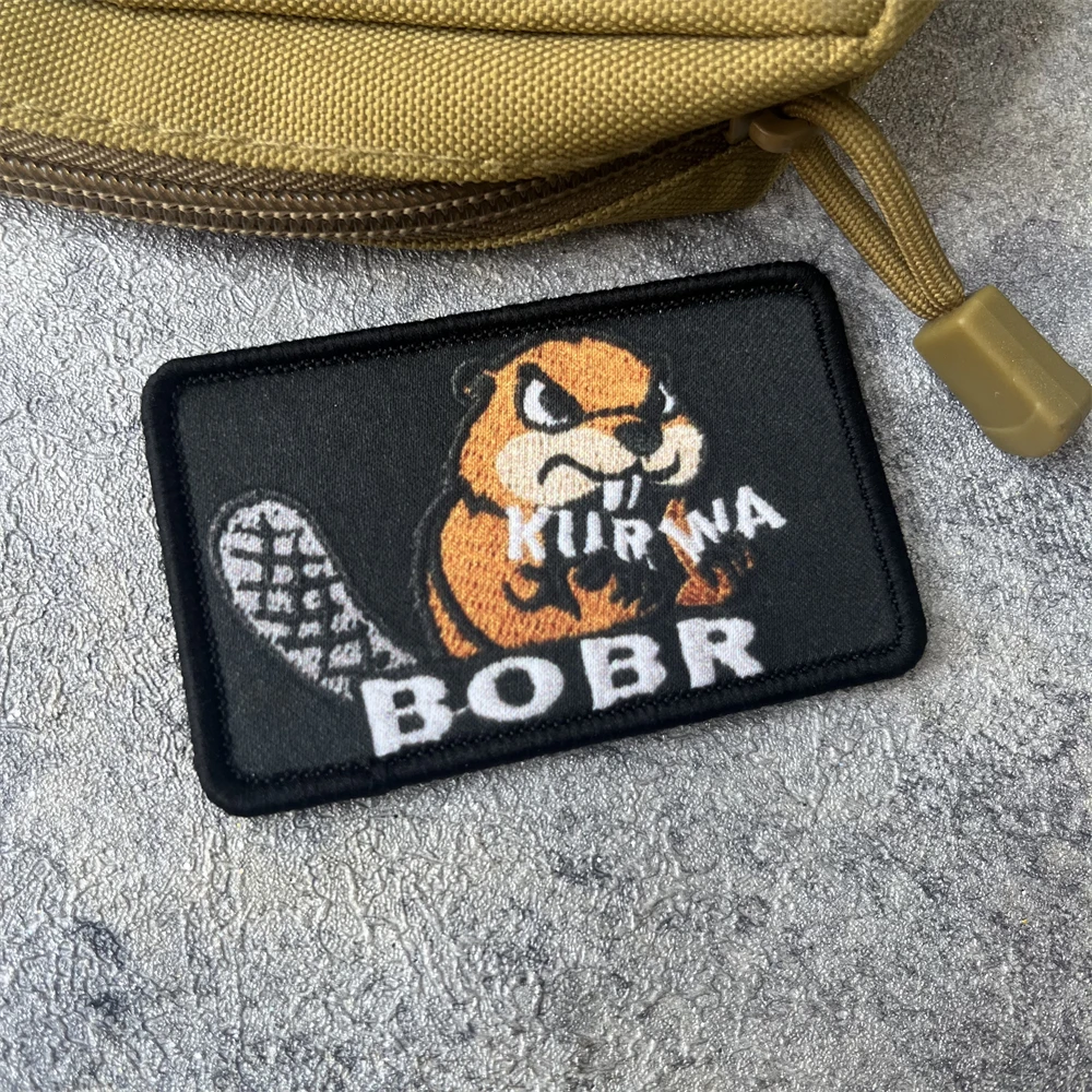 Kurwa Bobr-insignia de moral divertida, emblema militar, brazalete táctico, gancho impreso, ropa, mochila, accesorios, pegatinas - imagen 3