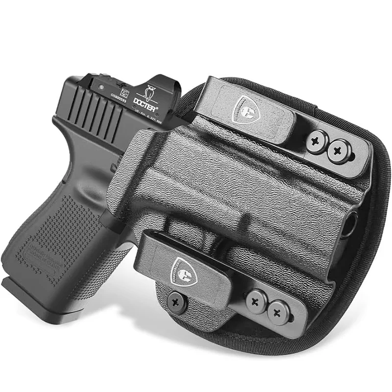 Para Glock 19,19X Gen 3-5,G23/32 Gen 3-4 G44/45, funda híbrida Kydex y nailon, bozal óptico cortado y abierto, transporte oculto, mano derecha