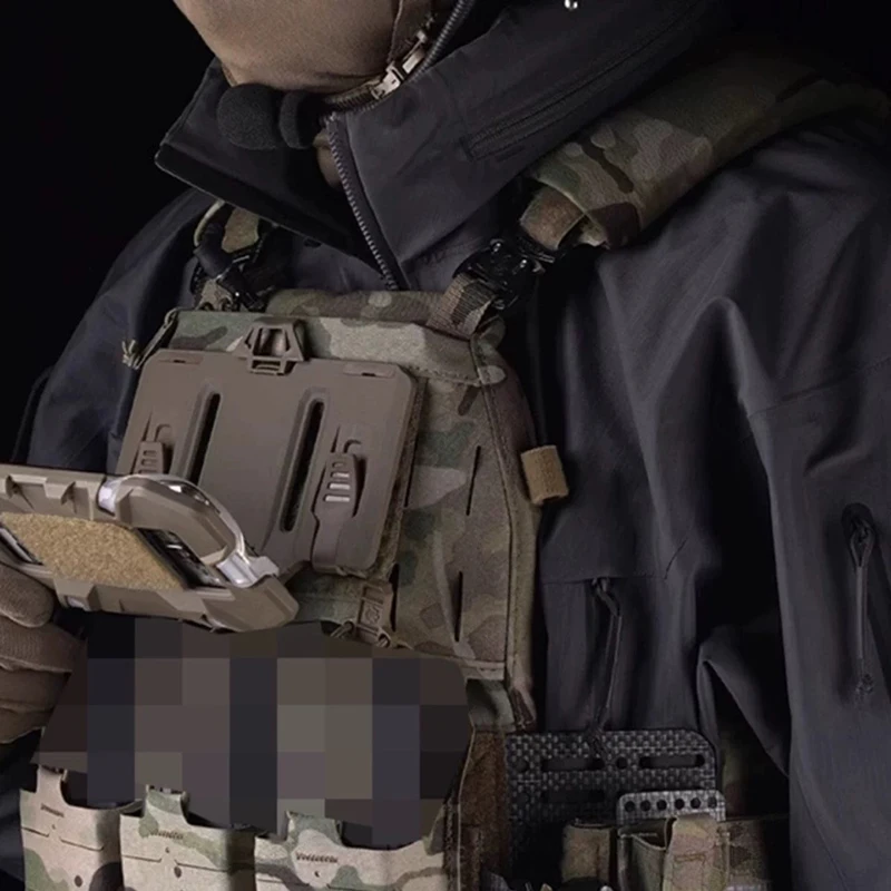 Chaleco táctico MOLLE plegable, tablero de navegación CS, equipo militar Airsoft, soporte para teléfono y tableta, bolsa de pecho para caza, bolsa para mapa - imagen 3
