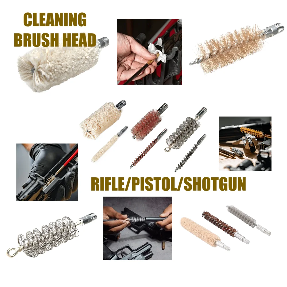 Cabezales de cepillo para limpieza y mantenimiento de varios modelos y calibres de armas de fuego