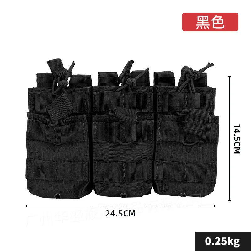 GLUSGO Bolsa para revistas triple de doble capa Molle táctica bolsa superior abierta para Rifle AK/AR 5,56 7,62 Mag
