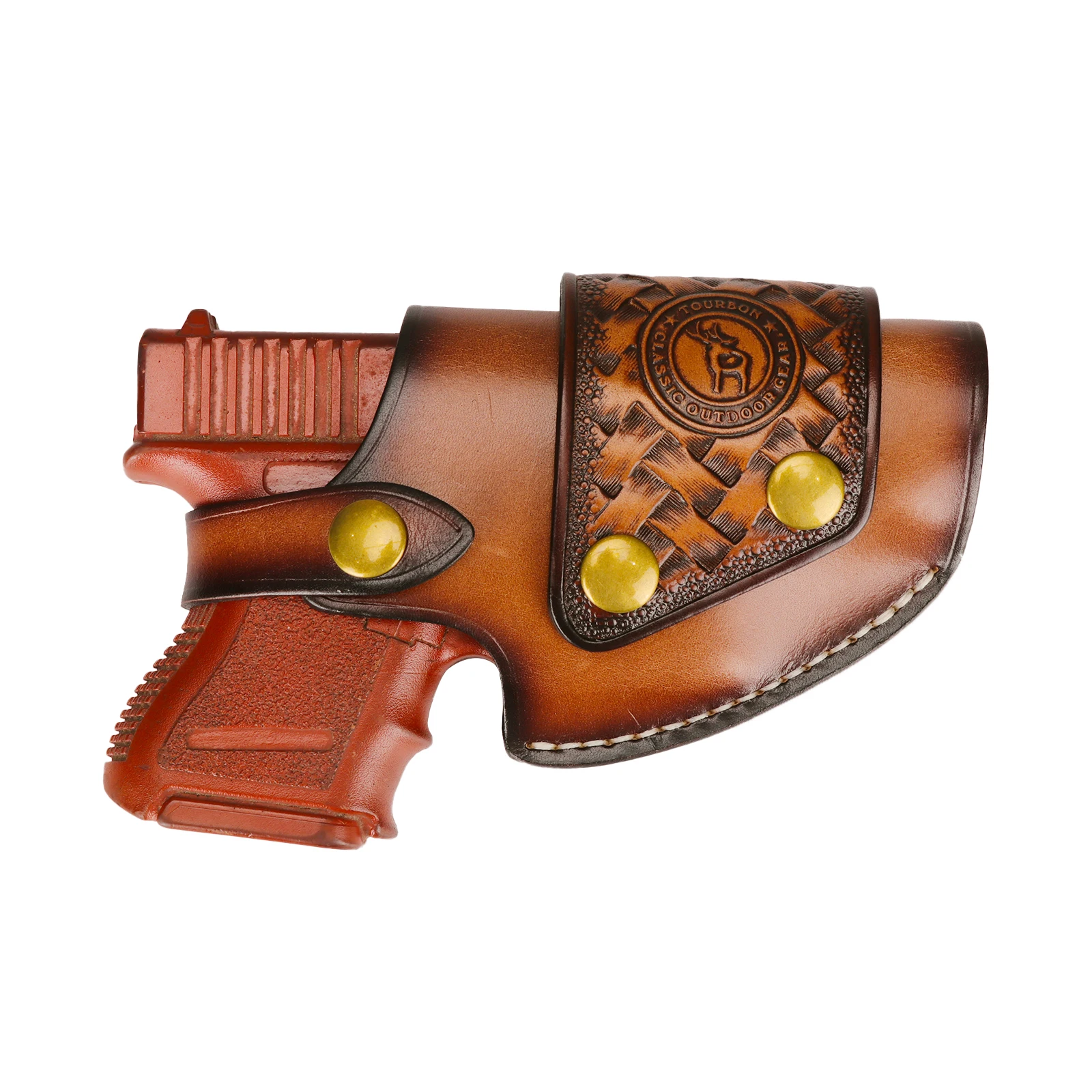 Tourbon funda cuero pistola OWB marrón – táctica - imagen 3