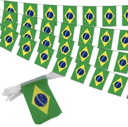 Banderines Brasil cuadrados cuerda poliéster – decoración navideña