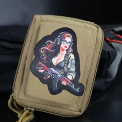 Parche de impresión AK Vintage para chica, chaleco táctico, gancho y bucle, sombrero, insignia de moral, mochila, pegatina decorativa, parches para brazalete para ropa