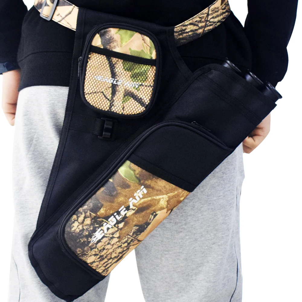 Carmín de cadera de flecha de 3 tubos con cinturón ajustable y bolsillo de almacenamiento, bolsa de cintura, estuche para entrenamiento de tiro - imagen 4