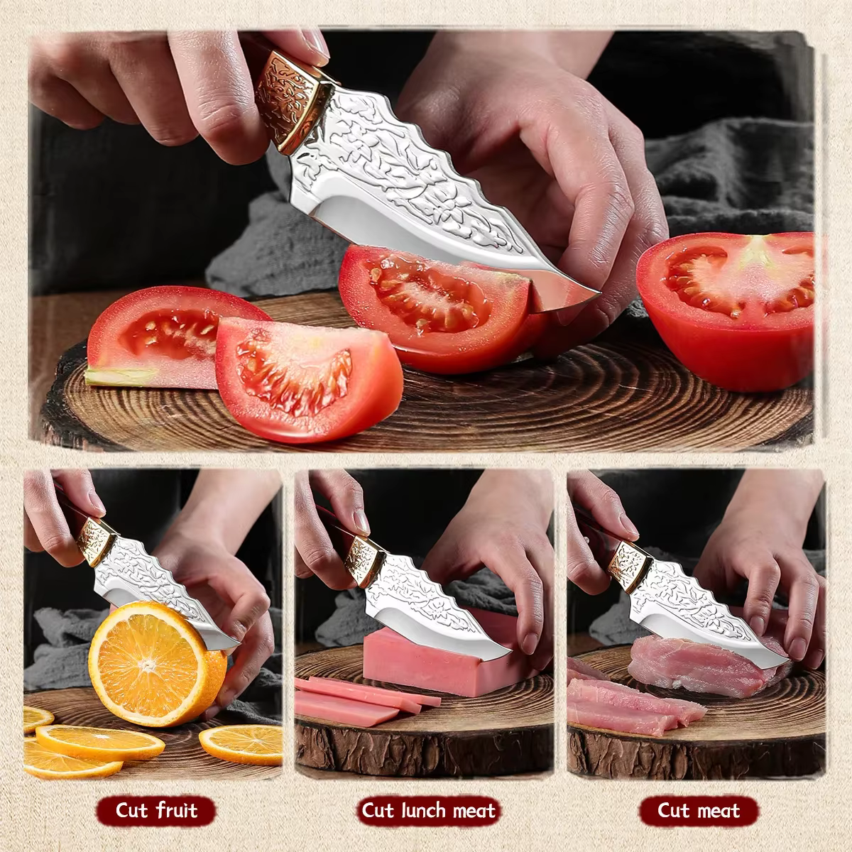 Cuchillo carnicero forjado de acero inoxidable para deshuesar - imagen 5