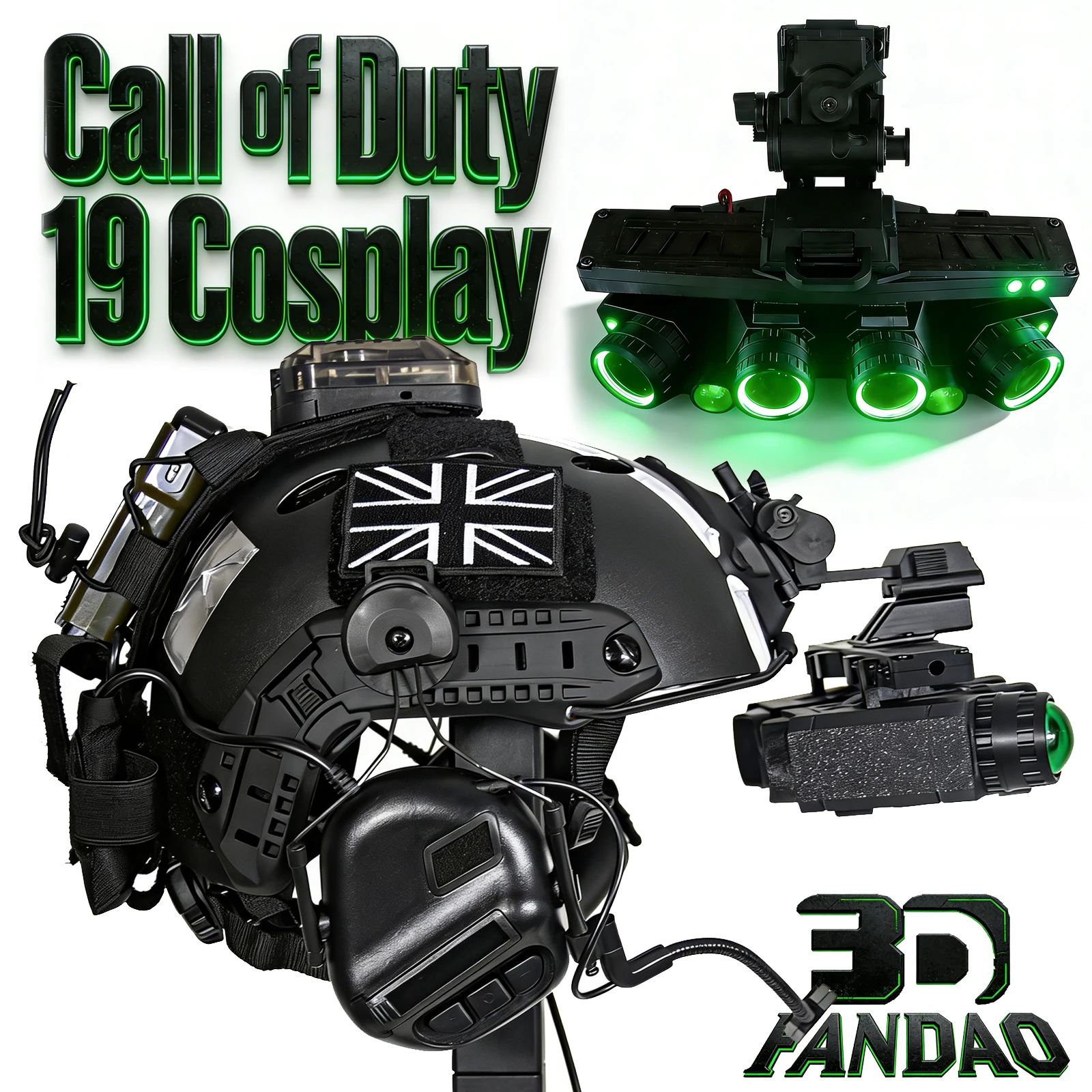 Casco táctico Ghost airsoft con gafas de visión nocturna GPNVG18