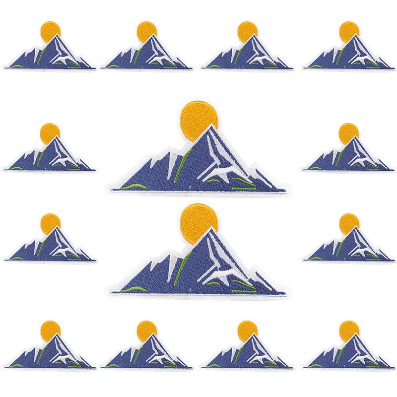 Parches bordados para planchar en la ropa, pegatinas termoadhesivas para aventura de montaña, Van Gogh Waves, 10 piezas - imagen 5