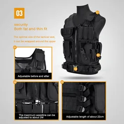 Chaleco táctico MOLLE Airsoft regulable para combate