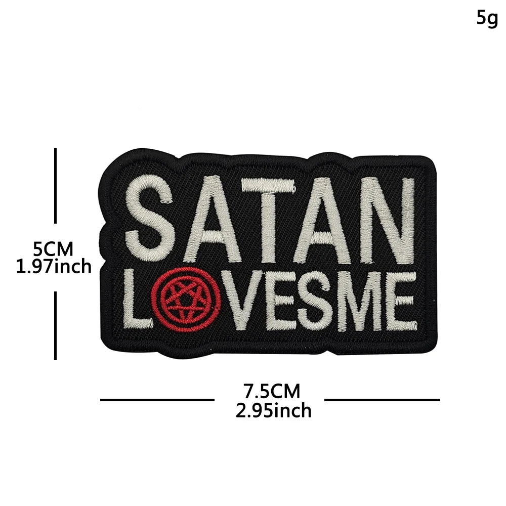 Parche táctico de moral Love Me de Satán, brazalete del ejército militar, parches bordados de gancho y bucle para ropa, mochila, pegatina personalizada - imagen 2