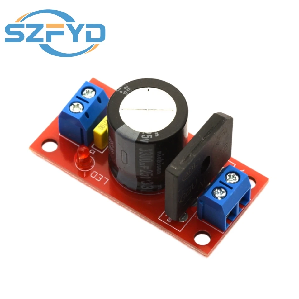 Placa de alimentación de filtro rectificador, rectificador 3A/8A con indicador LED, transformador de aC a dC, placa de alimentación individual de aC a dC - imagen 4