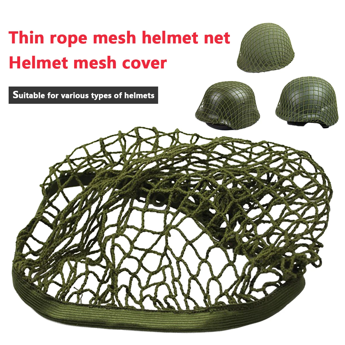 1 Uds casco táctico cubierta de red de malla de camuflaje casco de Paintball cubierta de red casco Airsoft para M1 M35 M88 MK1 MK2 - imagen 3