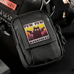 Parche táctico de gato Pew Madafakas, parches de gancho y bucle Meme, insignia de moral militar, brazalete del ejército, ropa de Chevron, pegatinas para mochila