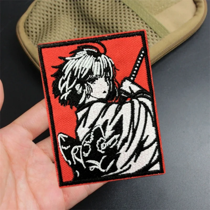 Parche bordado de Chica de Anime para ropa, insignia de moral táctica, parche militar con gancho, pegatinas para brazalete de mochila