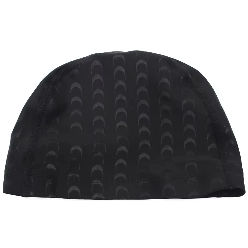 Gorro de natación de LICRA para hombre y mujer, gorros de agua con estampado de letras de piel de tiburón y relámpago negro, accesorios para piscina para adultos - imagen 3