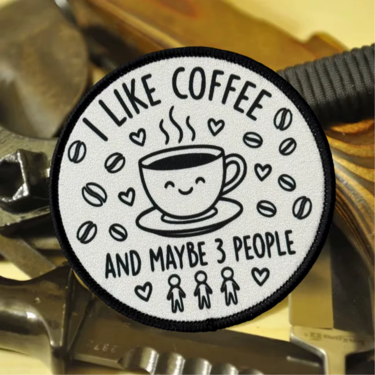 Parche táctico velcro con diseño I Like Coffee para mochila y ropa - imagen 5