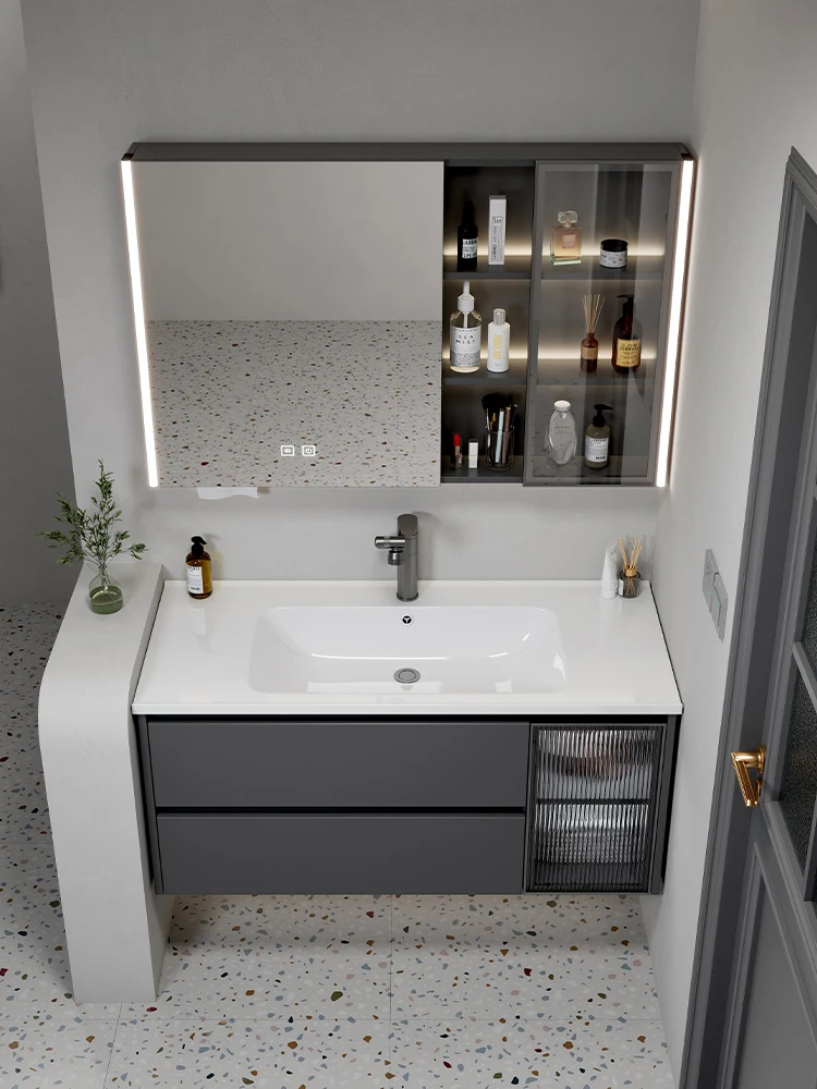 Mueble de baño personalizado 76/86/96 cm /106 cm lavabo de baño mueble de lavabo cerámica personalización integrada - imagen 4