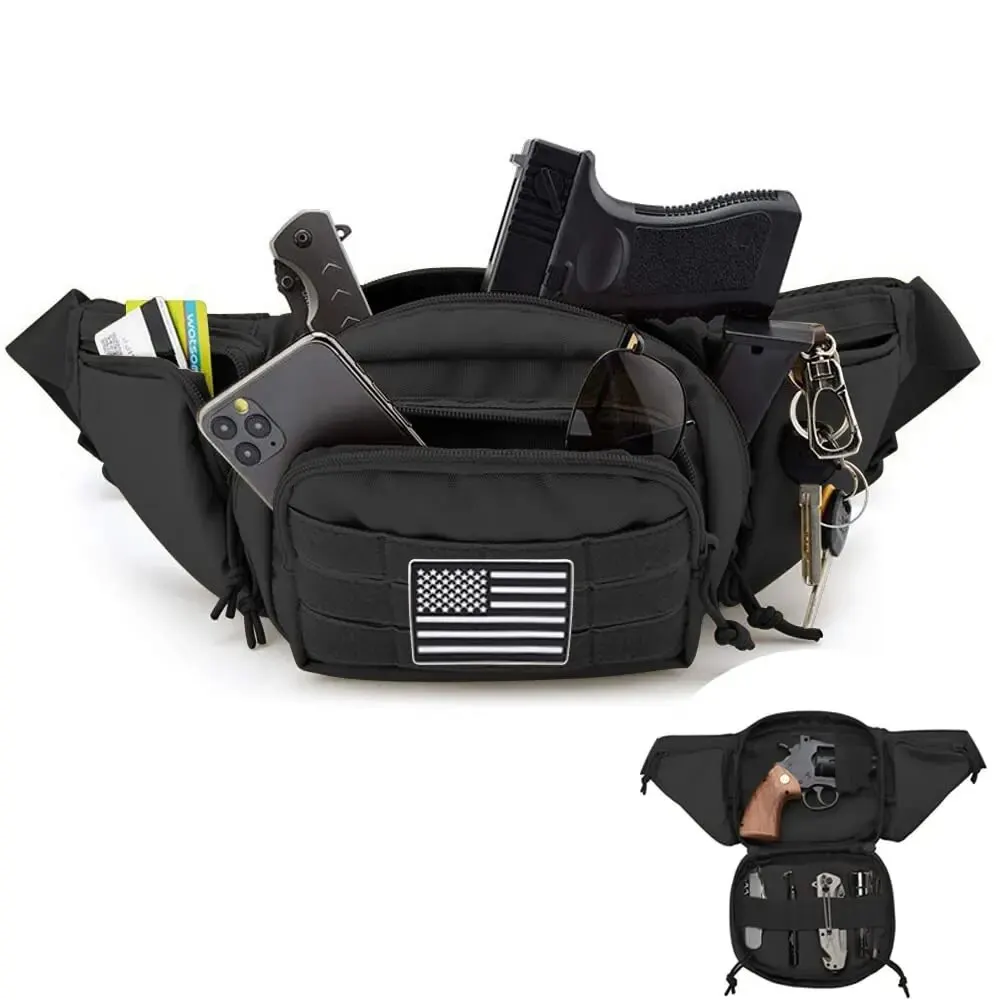 Riñonera para pistola oculta, bolsa de cintura táctica, impermeable, Molle, EDC - imagen 2