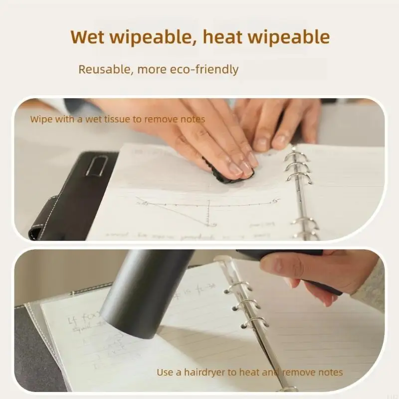 Cuaderno escritura borrable con papel reutilizable, juego bolígrafos digitales portátiles para escritura a mano Digital, - imagen 3