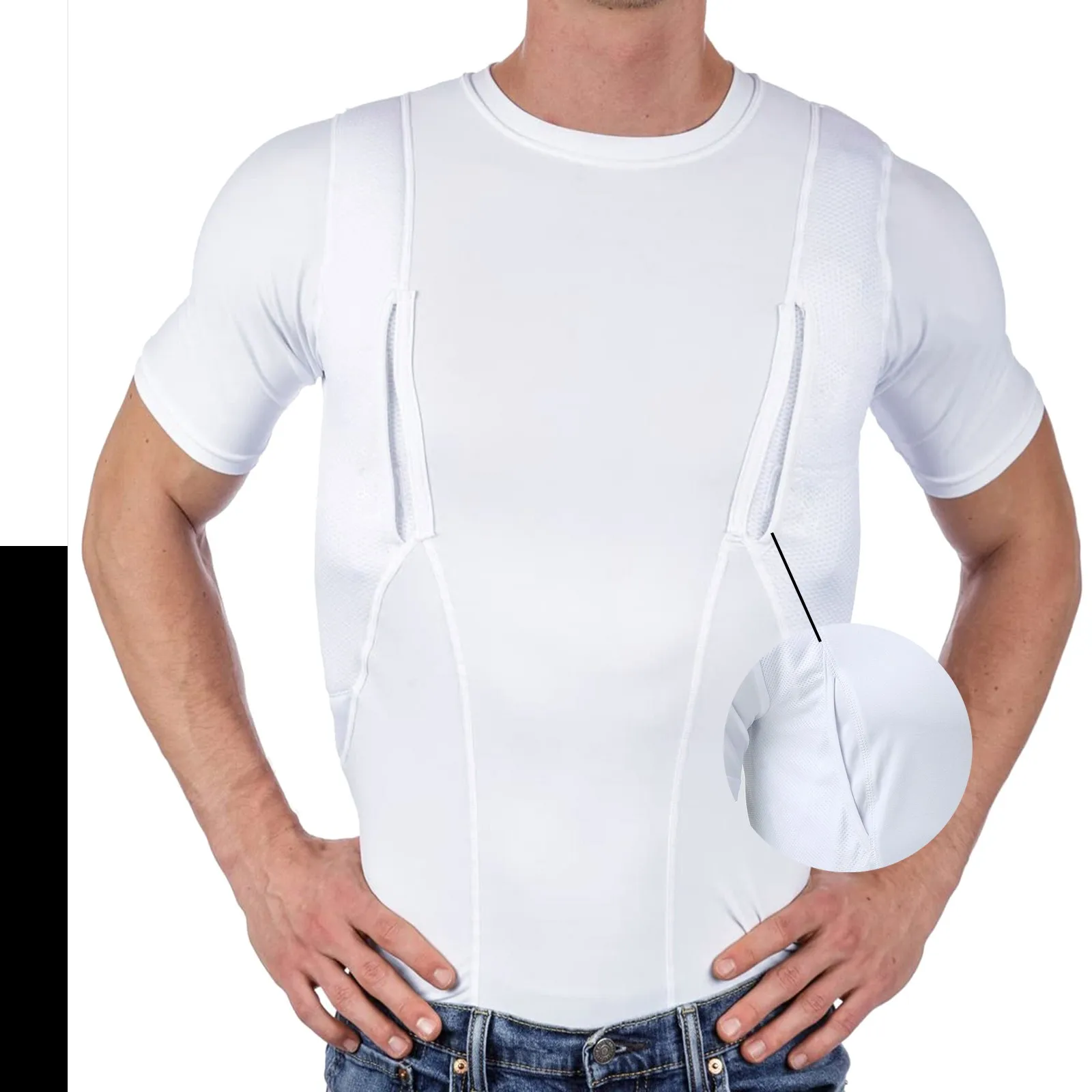 Funda táctica oculta para hombre y mujer, camiseta de transporte, bolsa de pistola doble, mano izquierda y derecha, Invisible, uso diario oculto - imagen 3