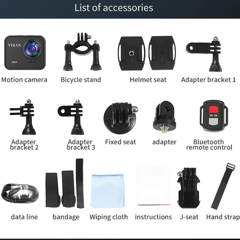 Cámara de Acción 4K 30fps Wifi, videocámara Ultra HD con Control remoto, Mini cámara impermeable para bicicleta, motocicleta, casco, deporte, coche y bicicleta - imagen 5