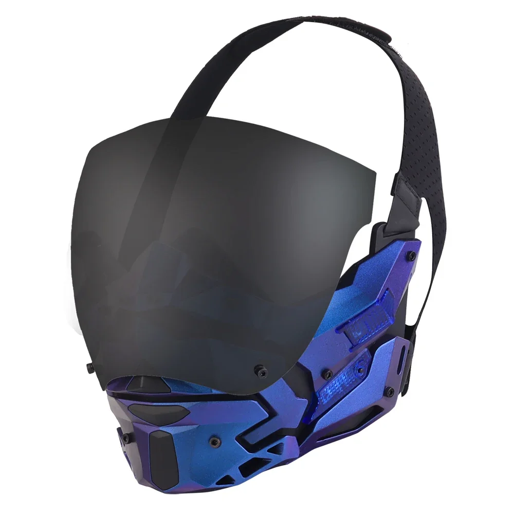 Máscara LED Cyberpunk para hombres, máscara facial desmontable para disfraz de Halloween, fiesta de vacaciones, película táctica Prors - imagen 4