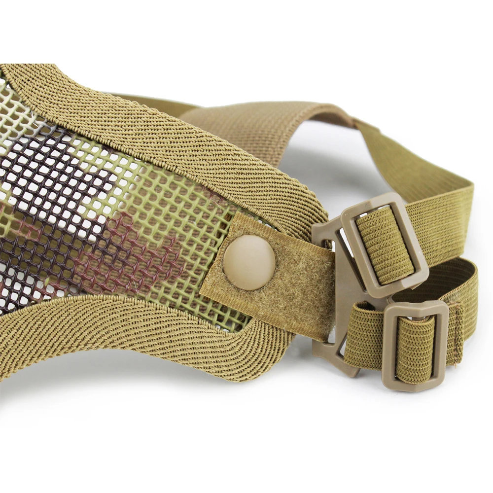 Mascarilla Militar Airsoft, máscara transpirable de malla de acero con bajo contenido de carbono, protección para tiro de Paintball, media cara, caza, táctica del ejército - imagen 4
