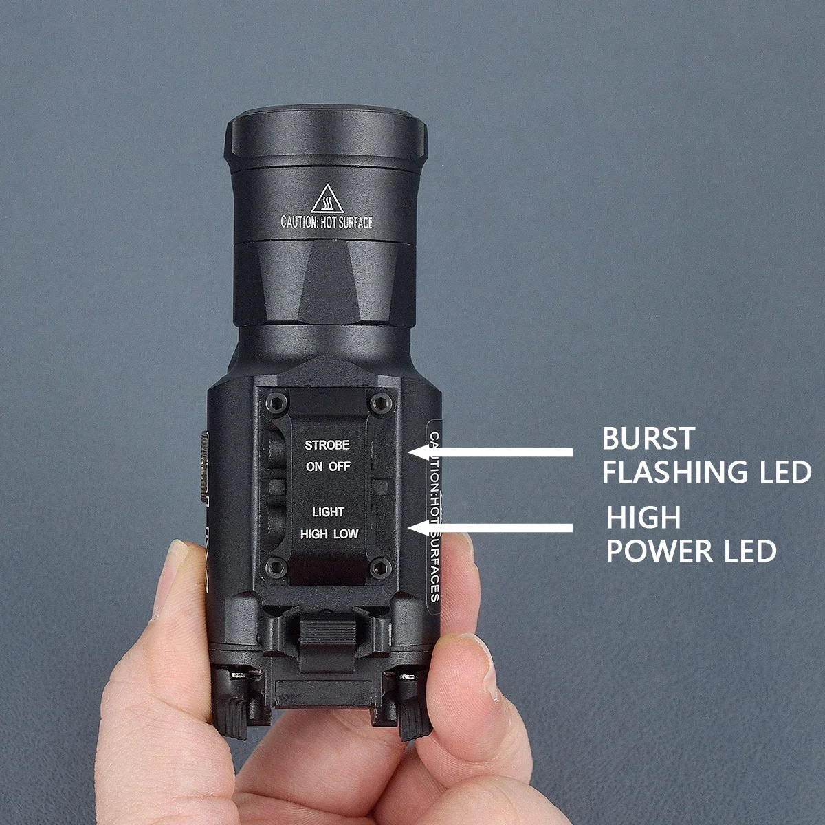 Luces LED tácticas SF XH35 de doble salida para arma, funda Universal para pistola Glock 17, pistola de caza, luz de explorador de despliegue rápido - imagen 4