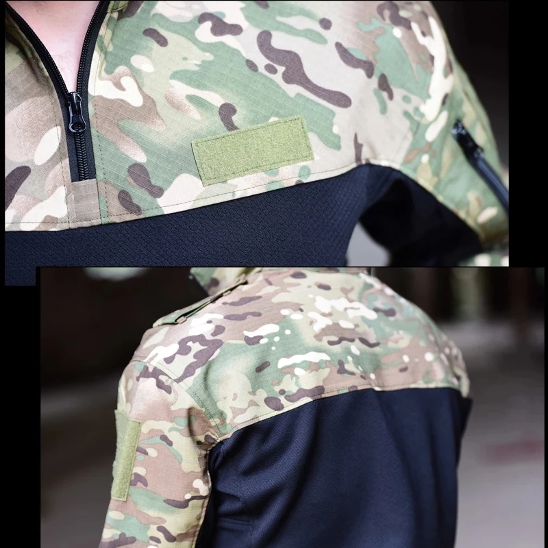 Camisa de combate de equipo militar táctico para hombres y mujeres, Camuflaje Multicam, camisa táctica negra, Airsoft CS Go, ropa Typhon - imagen 5