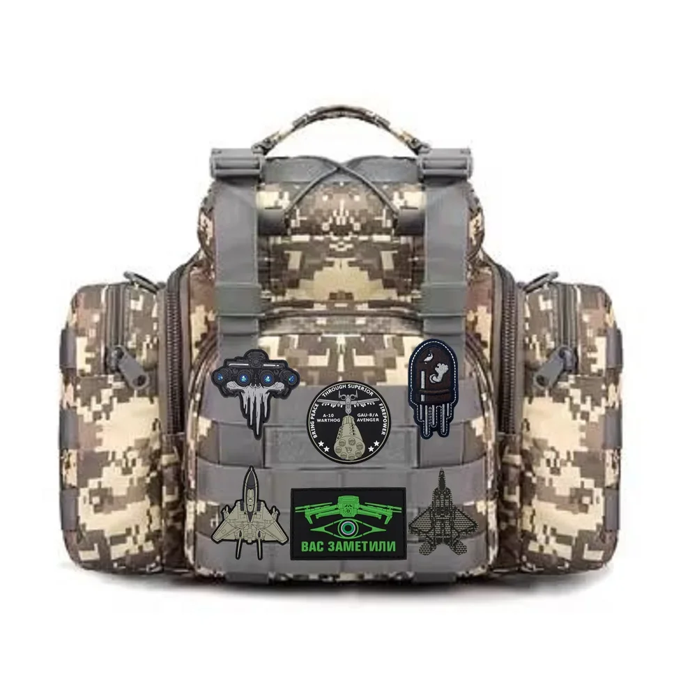 Accesorios para bolsa al aire libre, insignia de moral de avión para Dron de combate ruso bordado, brazalete luminoso de PVC con parche de gancho - imagen 3