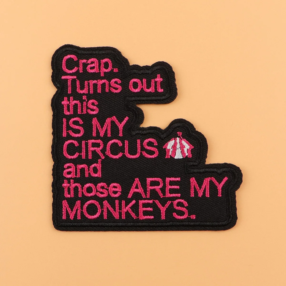 Parche bordado de monos "circo", citas humorísticas, parches termoadhesivos para planchar para ropa, insignias para coser DIY - imagen 4