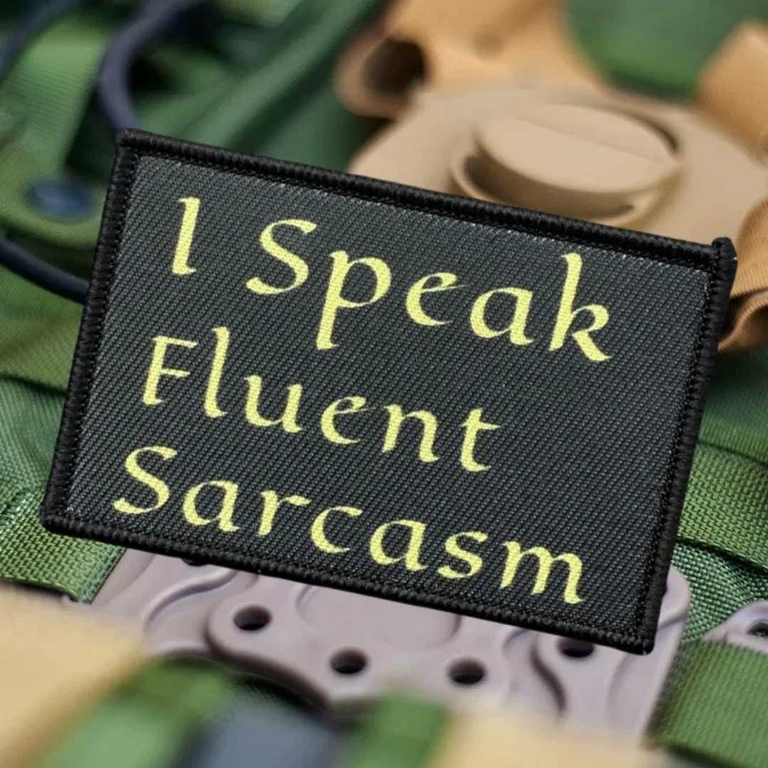 Parche táctico de sarcasmo espontáneo, brazalete personalizado del ejército moral militar, parches de gancho y bucle impresos para pegatina de mochila - imagen 3
