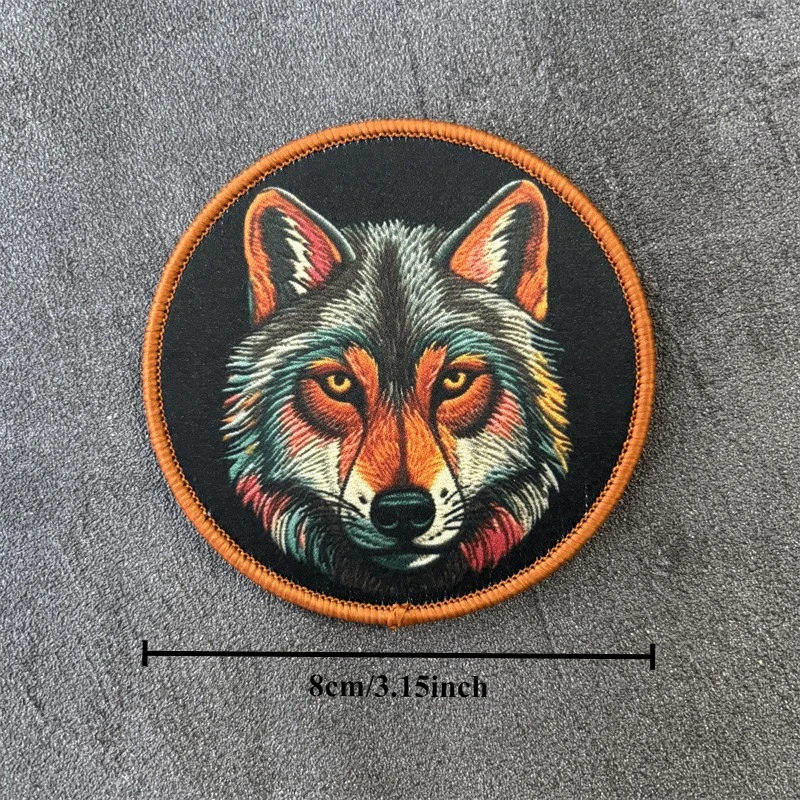 Parche con estampado de lobo Chevron para ropa, insignia de moral militar, parches tácticos con gancho, brazalete para mochila - imagen 3