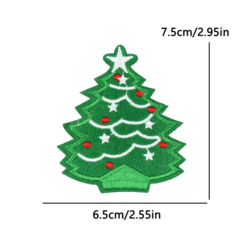 10 Uds. Parche de dibujos animados de Papá Noel, parches bordados de Navidad, parches para planchar para ropa, parches termoadhesivos, pantalones vaqueros DIY - imagen 2