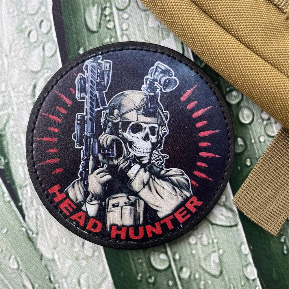 Insignia táctica de cazador de cabeza, parches militares de moral de PVC, emblema de pegatina de gancho y bucle, mochila - imagen 3